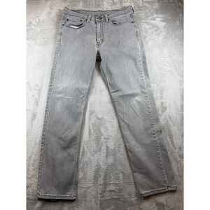 Levi's 514 Jeans Men's Slim Straight Mid Rise Gray Medium Wash 34x32 (33x31.5)